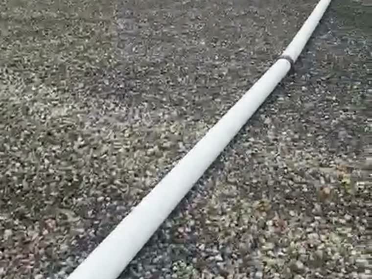 Ballast and drainage detail at close range.